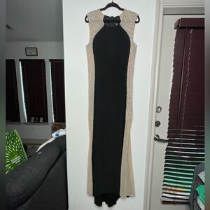 Elegant Black and Gold Evening Gown